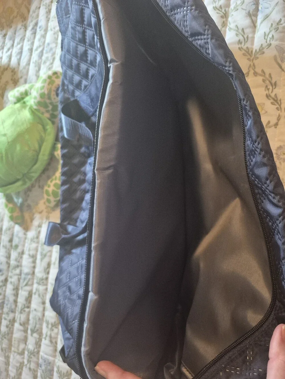 Quilted Black Travel Duffle Bag